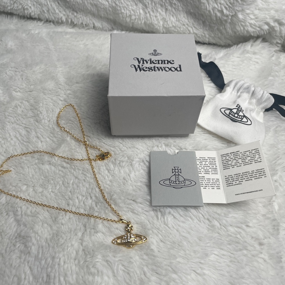 Vivienne Westwood Mini Bas Relief Necklace Gold NEW